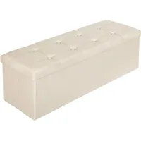 Tectake tectake® Sitzhocker mit Stauraum, faltbar, Kunstlederbezug, 110 x 38 x 38 cm