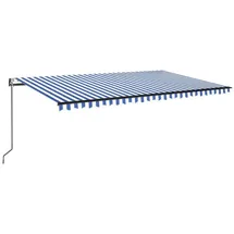 vidaXL Automatische Markise mit LED & Windsensor 500x350 Blau und Weiß