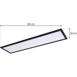 LINDBY LED-Panel Enhife, schwarz, 80 x 20 cm, Metall, 4.000K - Schwarz