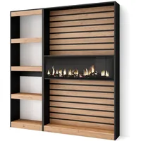 SKRAUT HOME Regal, Eiche schwarz Holzwerkstoff, Rechteckig, 170x186x25 cm,