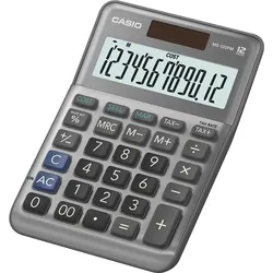 Casio Tischrechner MS-120FM 12-stellig Batterie/Solar-Betrieb silber