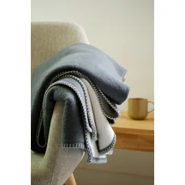 framsohn frottier Bio Flanell Doubleface Wohndecke 150 x 200 cm Grau
