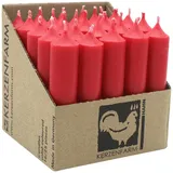 Kerzenfarm Hahn luterna Stabkerzen 100 mm Weihnachtsrot 25 St.