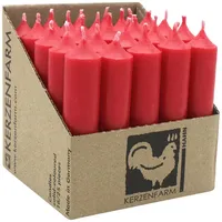 Kerzenfarm Hahn luterna Stabkerzen 100 mm Weihnachtsrot 25 St.