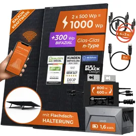 solarway All In One Balkonkraftwerk 1000 W / 800 W inkl. 1,6 kWh Anker Solix 1 Speicher
