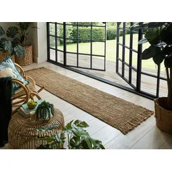 Kadima Design 100% Jute-Wendeteppich `Erme` für hohe Beanspruchung. 60x230 cm
