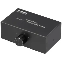 SpeaKa Professional SP-AS-500 – 4-Port Cinch-Audio-Switch im Metallgehäuse