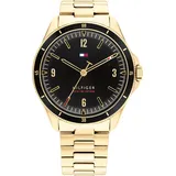 Tommy Hilfiger Analog Quarzuhr für Herren mit Gelbgoldfarbenes Edelstahlarmband - 1791903