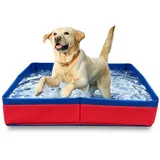 Hundepool Faltbar aus Kratzfestem,50x50x10cm Hundeplanschbecken,Schwimmbecken Für Hunde,Hundepool Schwimmbad,Faltbarer Pool Schwimmbecken für Welpe,Katze,Kleine Tiere