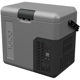 Yolco ET18 Carbon Kühlbox Kühlschrank Gefrierbox Mini tragbare Elektrische Kühlbox mit Kompressor 12/24V DC für Auto, LKW, Boot und Steckdose mit USB-Anschluss, -20°C, Grau