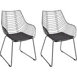 Beliani Metallstuhl Schwarz mit Kunstleder-Sitz 2er Set ANNAPOLIS