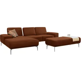 W.Schillig Eckcouch Leder 2-Sitzer Orange