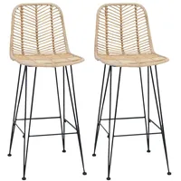 VidaXL Barstuhl 2 pcs Natur 44,5 x 53 x