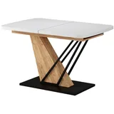 Vicco Esstisch Fenaro, Weiß/Goldkraft Eiche/Goldkraft Eiche, 120 x 80 cm ausziehbar weiß