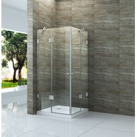 CADRONO 80x80x195 cm Glas Dusche Duschkabine Duschwand Duschabtrennung Duschtür