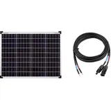 enjoy solar Poly 50W 12V Polykristallines Solarpanel Solarmodul Photovoltaikmodul ideal für Wohnmobil, Gartenhäuse, Boot& 4mm2 Profi-Verbindungskabel Solarmodul zu Solarladeregler Anschlusskabel 3m