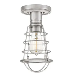 Deckenleuchte Deckenlampe Wohnzimmerleuchte Stahl Nickel 1 Flammig Käfig-Design