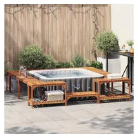 vidaXL Quadratische Outdoor Hot Tub Umrandung braun 250 x 250 cm