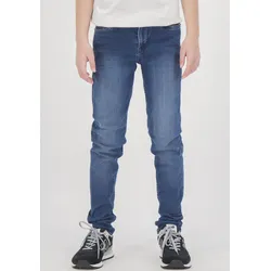 Stretch-Jeans GARCIA, Jungen, Gr. 152, N-Gr, blau (schwarz, blau, used), Denim/Jeans, Obermaterial: 99% Baumwolle, 1% Elasthan, Basic schmal, Jeans
