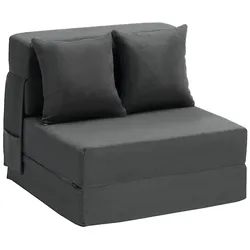 VEVOR Schlafsofa Klappsofa 3 in 1 Faltbare Couch Bett mit 2 Kissen Dunkelgrau