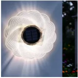 Spetebo Solarleuchte Kunststoff 18 cm inkl. Erdspieß und Montagematerial transparent