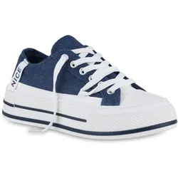 Damen Sneaker Low in Dunkelblau Denim