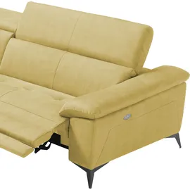 Egoitaliano Eckcouch Polyester mit Ottomane 3-Sitzer Gelb