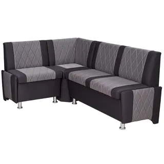 RODNIK Moderne Eckbank Polsterecke, Truhenbank mit Stauraum, Polin, grau)