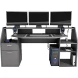 FMD Zocker 1 Gaming Desk grau