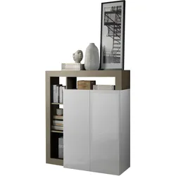 Highboard INOSIGN "Hamburg", grau (weiß, taupe), B:108cm H:126cm T:42cm, Sideboards, Breite 108 cm