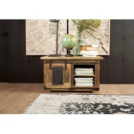MASSIVMOEBEL24.DE Truhe Mango 76x51x46 Natur lackiert Railway #134