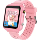 Kinder Smart Watch 24 Spiel 10-Geschichten Smart Watch für Kinder Schrittzähler Telefon Smartwatches für Kinder Große Geschenke für Mädchen J... - Rosa