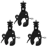 Bubuyun 3 Stück Fahrrad Lenker Halterung für GoPro Phone Holder Kamerahalterung Fahrrad Klemme mit 1/4 Zoll Gewinde Handyhalterung Smallrig klemme für Rohre und Stativbeine