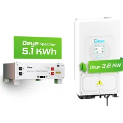 Deye SUN-3.6K-SG03LP1-EU 3,6kW Hybrid-Wechselrichter & 5 kWh Batteriespeicher Deye SEG
