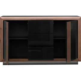 Forte Savona 162,7 x 98,2 x 42,3 cm schwarz hochglanz / braun
