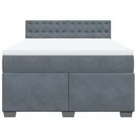 vidaXL Boxspringbett 140 x 200 cm Dunkelgrau