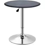 Homcom Bartisch rund 63 x 63 x 67-93 cm Schwarz
