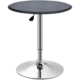 Homcom Bartisch rund 63 x 63 x 67-93 cm Schwarz