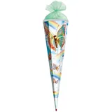 ROTH Motiv-Schultüte, Rainbow Butterfly 85 cm, Sound Glitzerborte