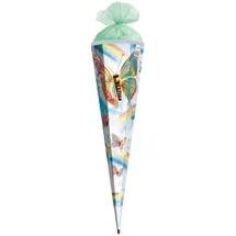 ROTH Motiv-Schultüte, Rainbow Butterfly 85 cm, Sound Glitzerborte