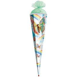 ROTH Motiv-Schultüte, Rainbow Butterfly 85 cm, Sound Glitzerborte