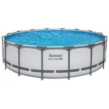 BESTWAY Steel Pro Max Frame Pool 488 x 122 cm lichtgrau