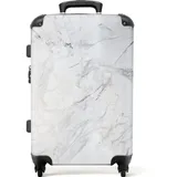 NoBoringSuitcases.com© Kinderkoffer mit leuchtende Räder - Marmor - Design - Formen - Grau - Marmoroptik 6, 4 Rollen, Koffer Mittelgroß für 20kg, Suitcase für Erwachsene, Reisekoffer bunt|grau 43 cm x 67 cm x 25 cm