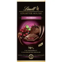 Lindt Schokolade Edelbitter Mousse Cranberry | 150 g Tafel | Mit 70% Kakaogehalt und dunkler Mousse au Chocolat und Cranberry Füllung | Schokoladentafel | dunkle Schokolade (Packung mit 6)