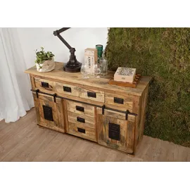 Massivmoebel24 Sideboard 150 x 90 x 45 cm Beige / Braun