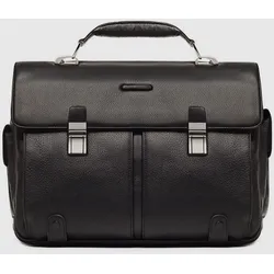 Piquadro Modus Große Leder-Laptoptasche Schwarz