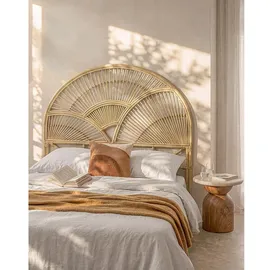 vente-unique Bettkopfteil, Efela Naturfarben Hell 145 cm
