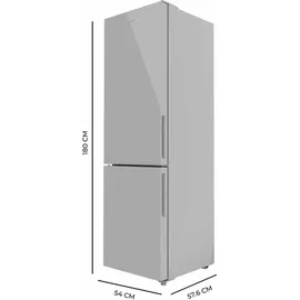 Cecotec Bolero CoolMarket Combi 250 Grey Glass D Kühl-Gefrierkombination (250 l, 1800 mm hoch, Grey Glass)