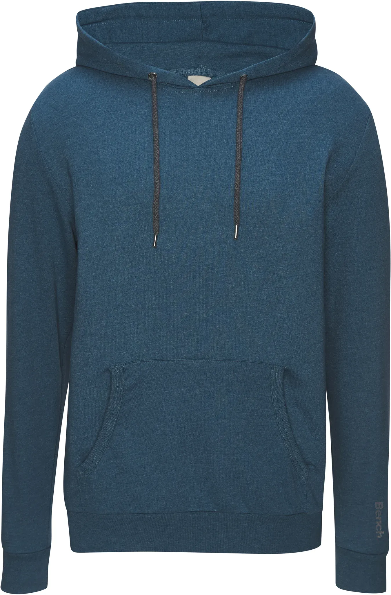 Hoodie BENCH. LOUNGEWEAR, Herren, Gr. 60/62 (XXL), blau (petrol, meliert), Sweatware, Obermaterial: 60% Baumwolle, 40% Polyester, unifarben, Basic, bequem hüftbedeckend, Rundhals, Rippbündchen, Sweatshirts Hoodie, Langarm, Sweatshirt mit Rundhals und Kapuze, Baumwollmischung
