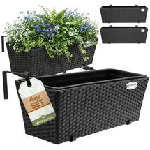 CASARIA Blumenkasten 4er Set 11 x 11 x 11 cm Schwarz